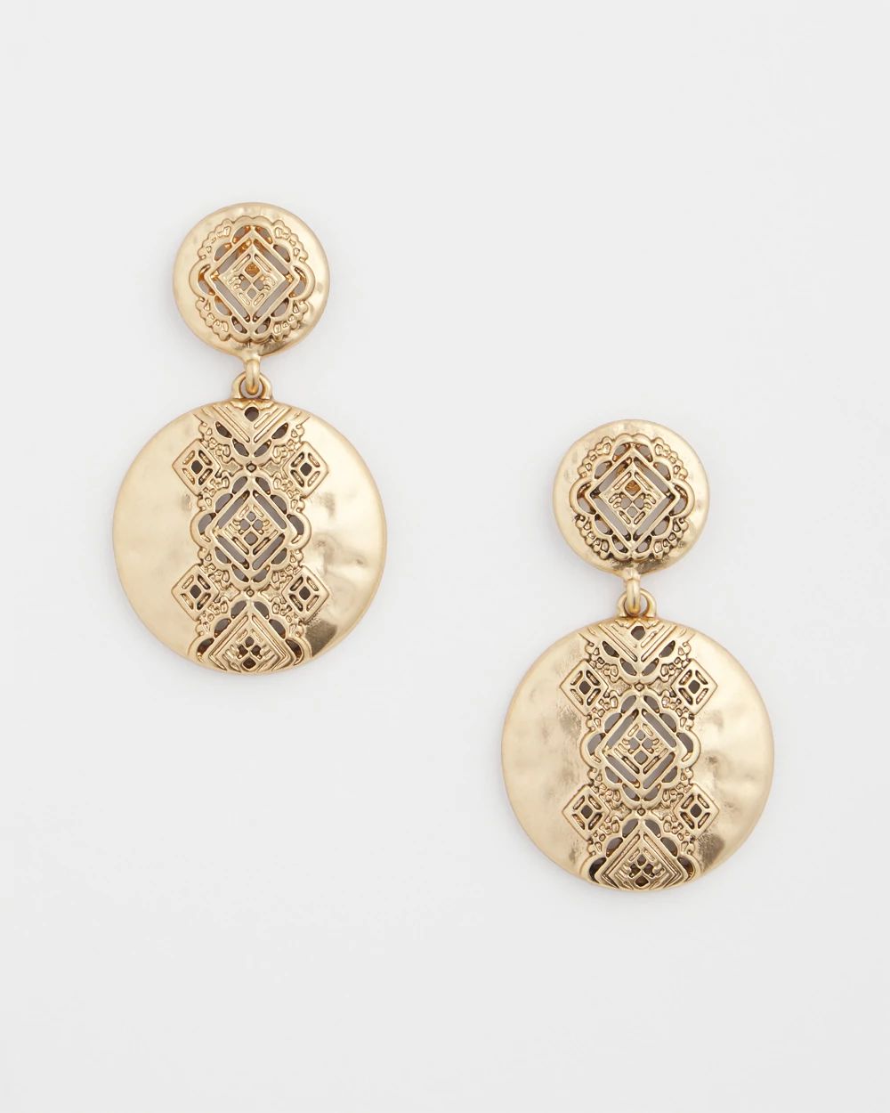 No Droop® Gold-Tone Medallion Earrings | Chico's